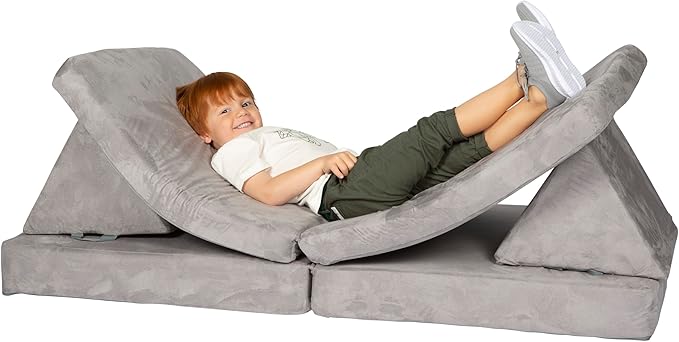 Huddle Kids Foam Modular Play Couch Grey