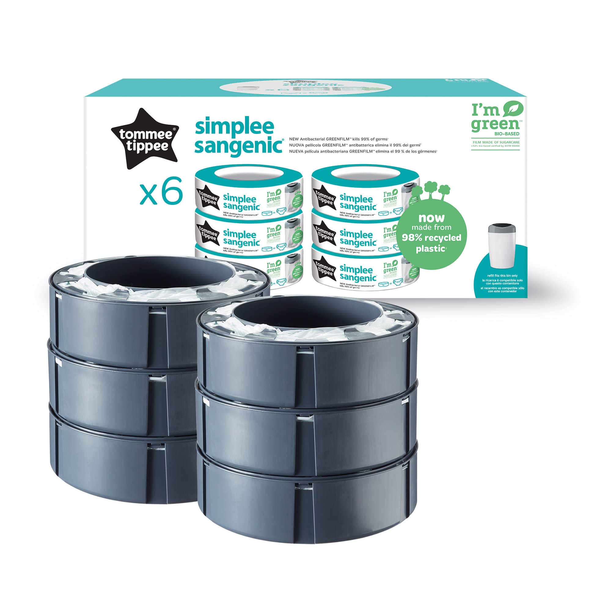 Tommee Tippee Simplee Sangenic Cassettes (Pack of 6)