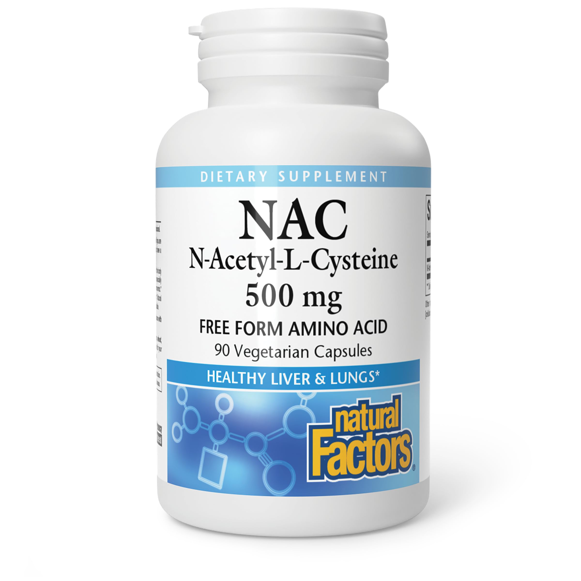 Natural Factors, N-Acetyl-L Cysteine, 500 mg, 90 Vegetarian Capsules