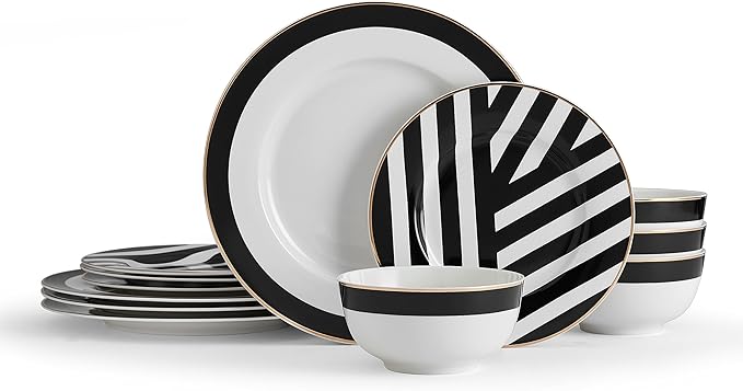 Mikasa Luxe Deco 12 Piece China Dinner Set
