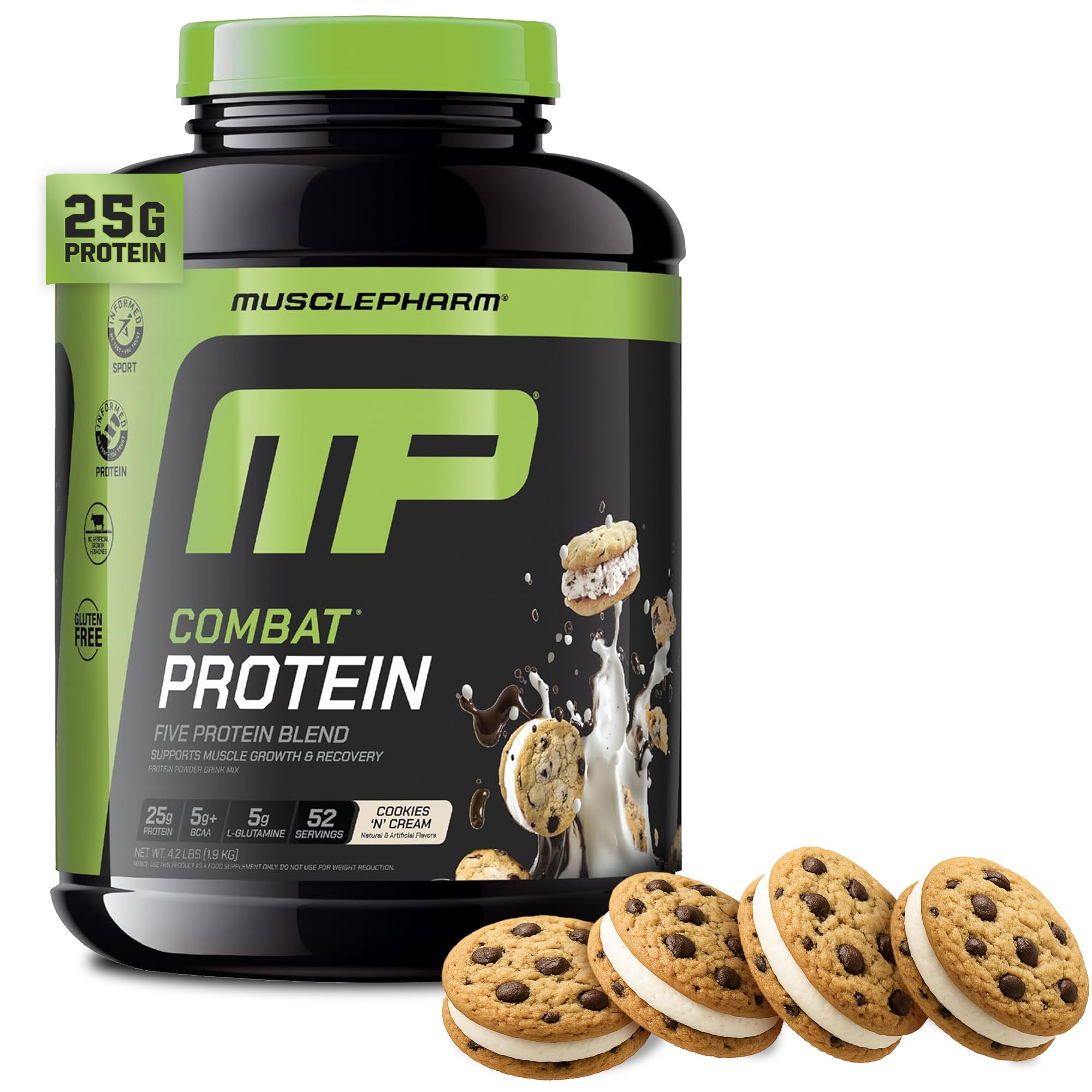 MusclePharm Combat Protein Powder - 4lbs Cookies N' Cream