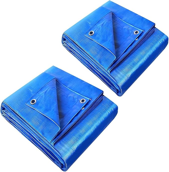 Handy Hardware 2pce Tarpaulin UV Resistant Waterproof Strong Durable 2.1M - Blue / Tarpaulin / Handy Hardware