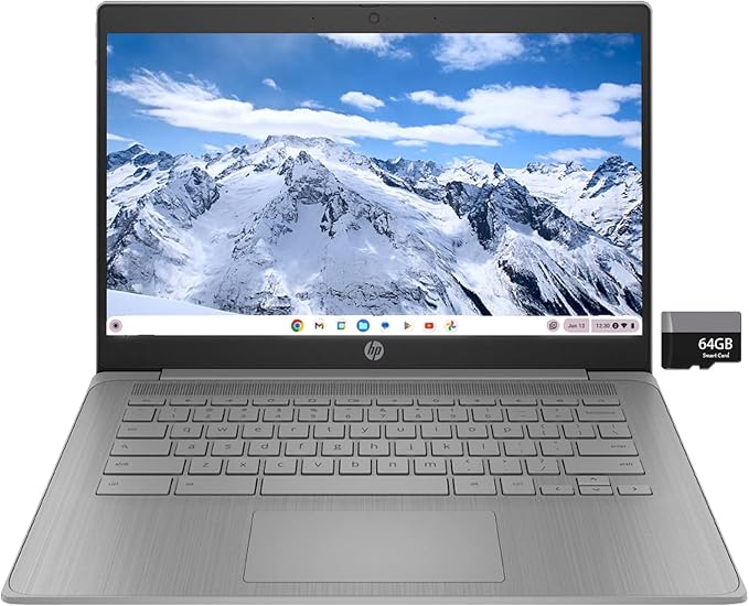 HP 14 Chromebook Laptop - Intel Celeron, 4GB RAM, 64GB eMMC - 14a-ne0013dx (Modern Gray)