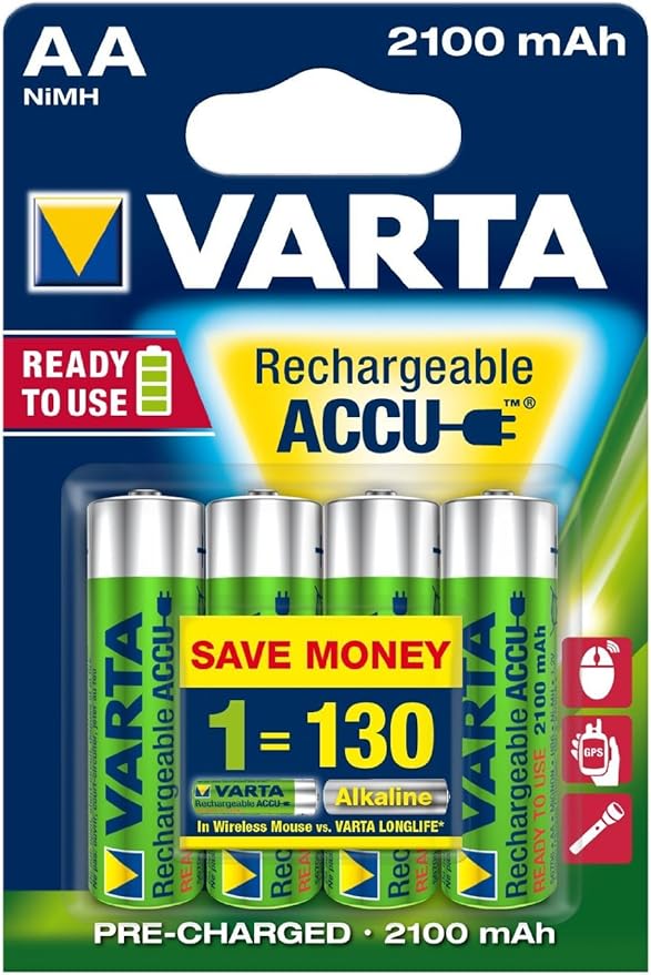 Varta AA 2100mAh Rechargereable Batteries - 4 Pack