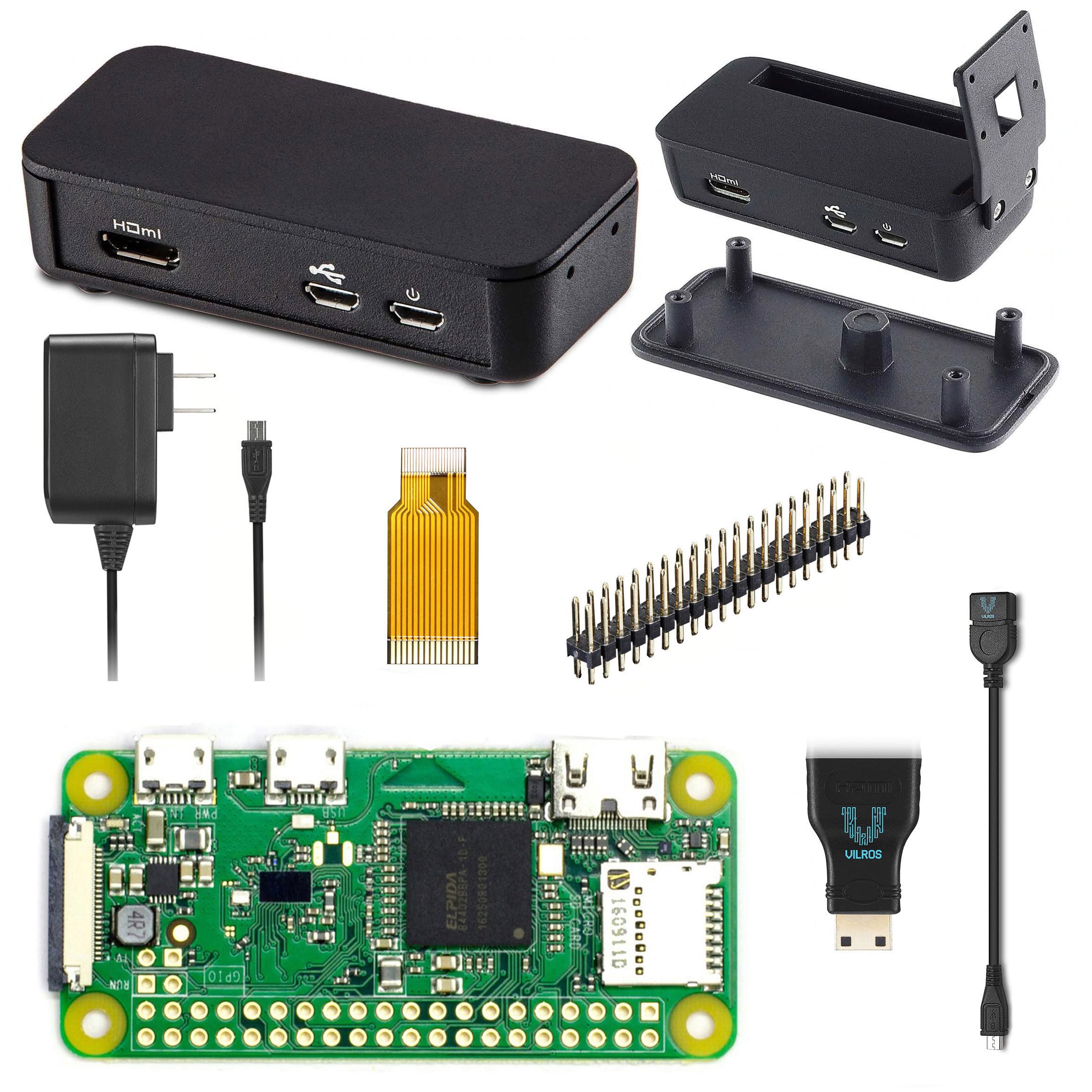 Vilros Raspberry Pi Zero W Basic Starter Kit- Black Case Edition-Inclu