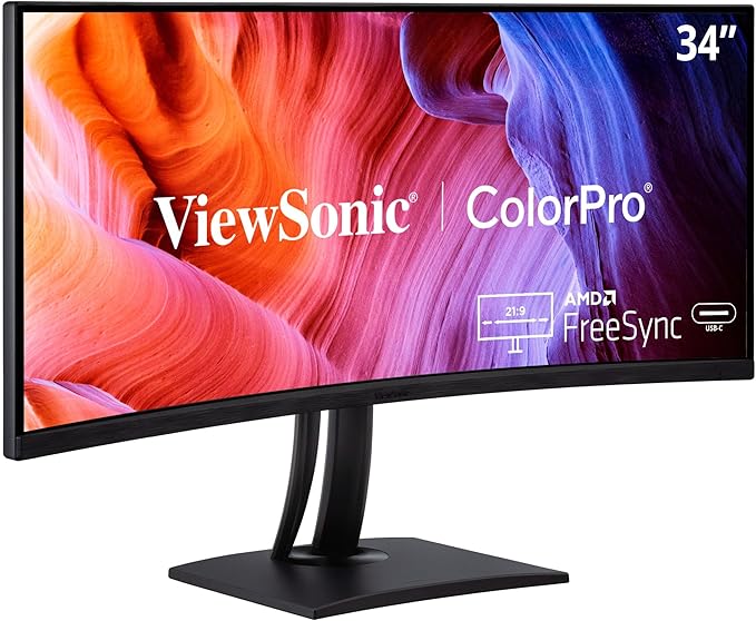 ViewSonic 34" VP3481a ColorPro 21:9 Curved UWQHD Monitor