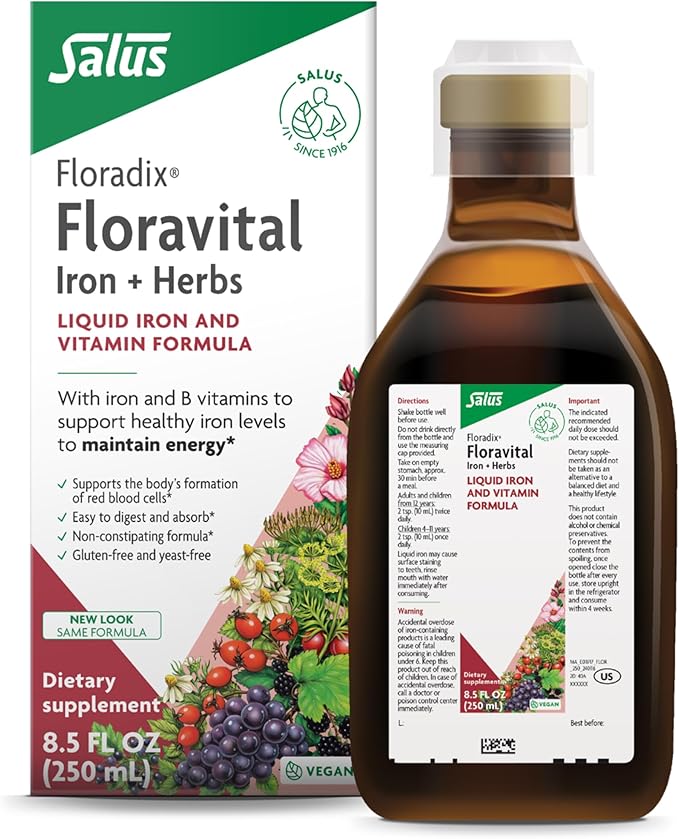Floradix, Floravital Iron + Herbs, 8.5 fl oz (250 ml)