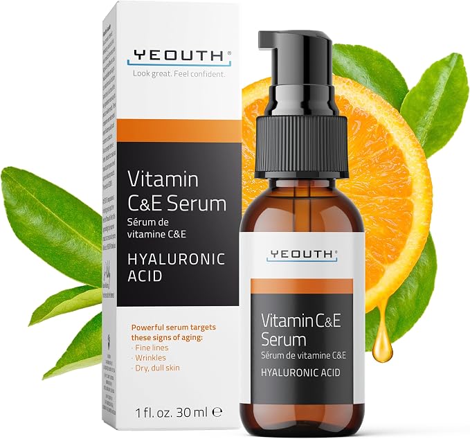 Yeouth Vitamin C E Serum With Hyaluronic Acid - 1 fl oz (30 ml)