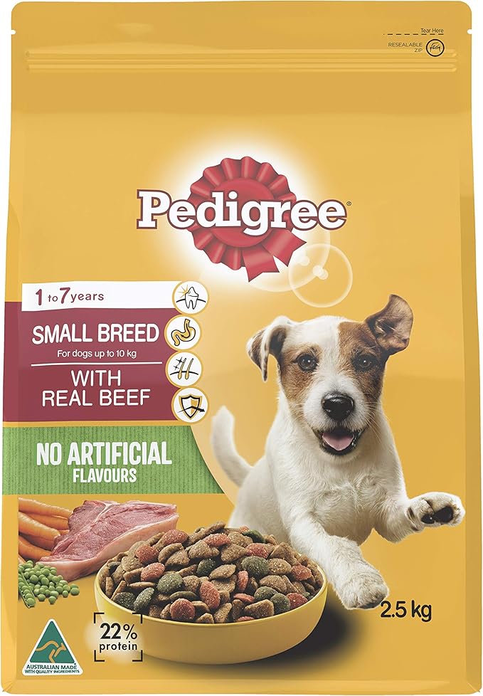 Pedigree Small Breed Dry Dog Food With Mince Beef - 2.5kg