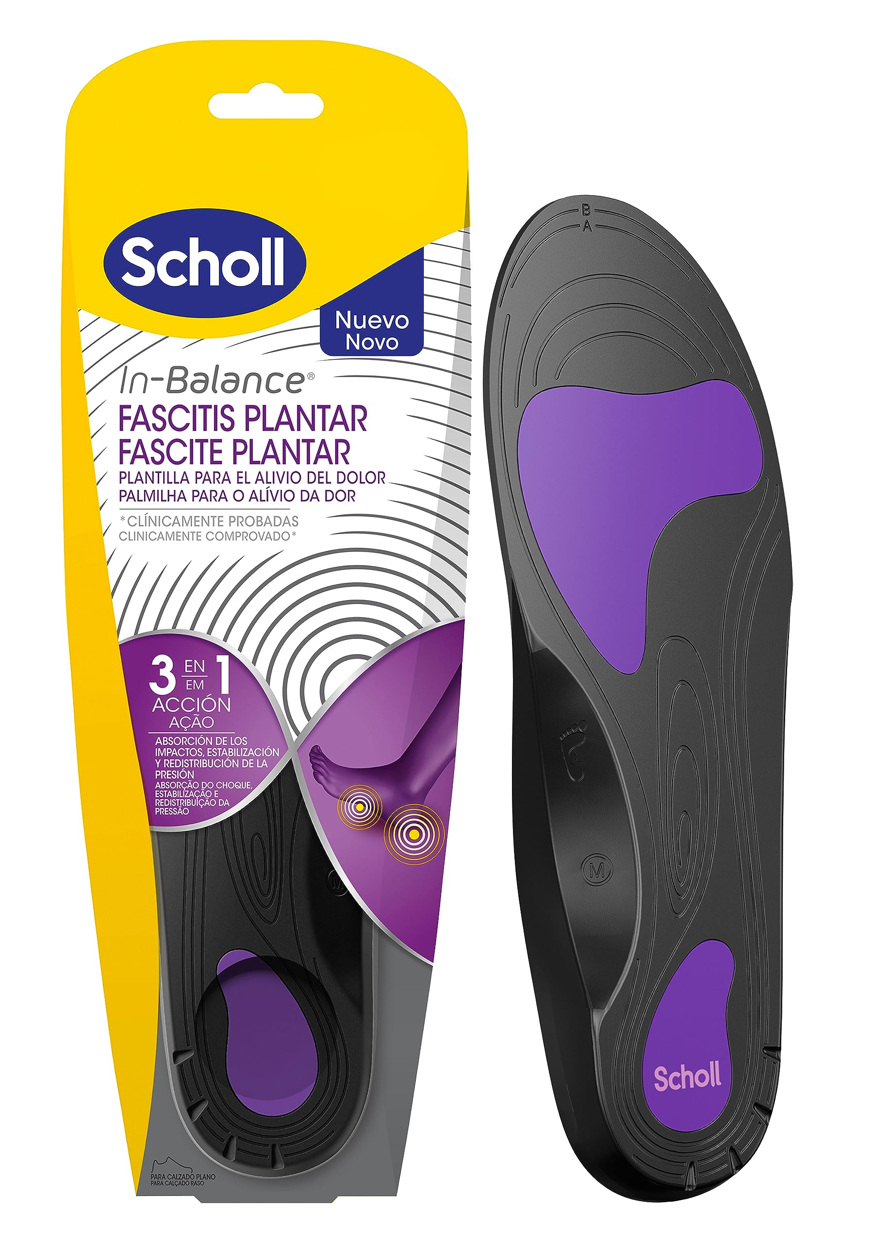 Scholl Soles In-Balance Anti-pain Plantar Fasciitis 1 Pair - Size: Size M