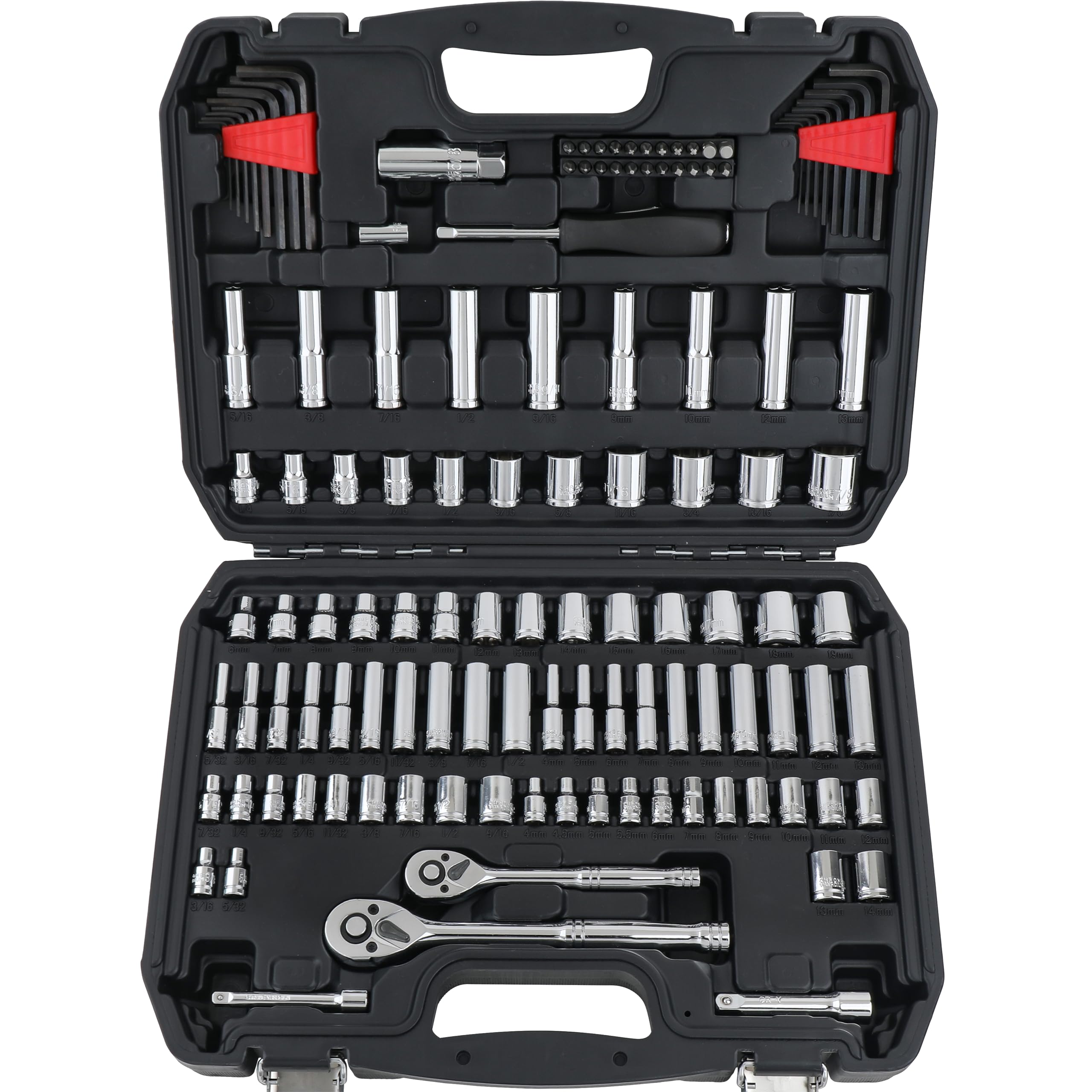 Amazon Basics Mechanic Tool Kit and Socket Set with Case - Set of 123