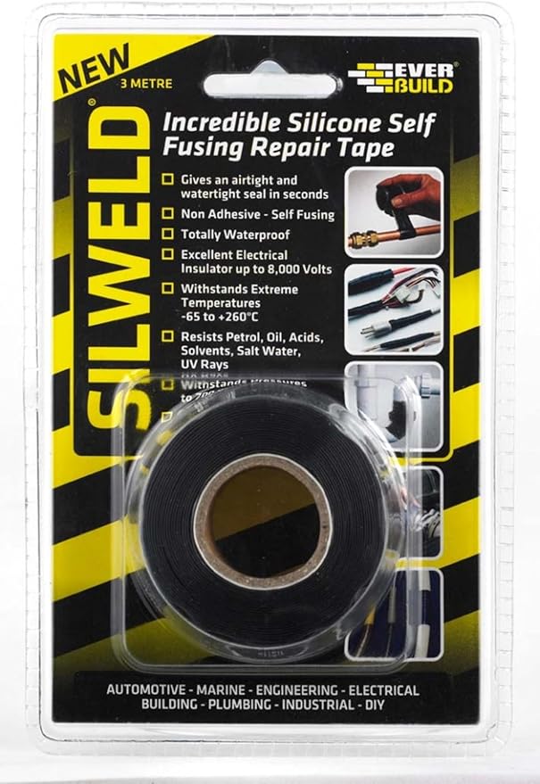 Everbuild Silweld Silicone Self Fusing Tape - Black - 3M