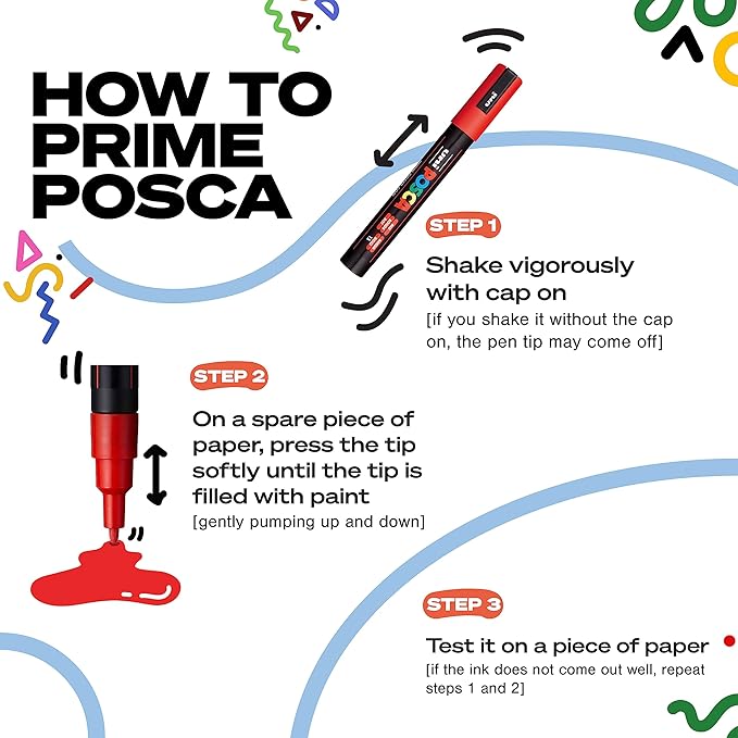 Posca PC 3M Paint Marker Glitter Orange