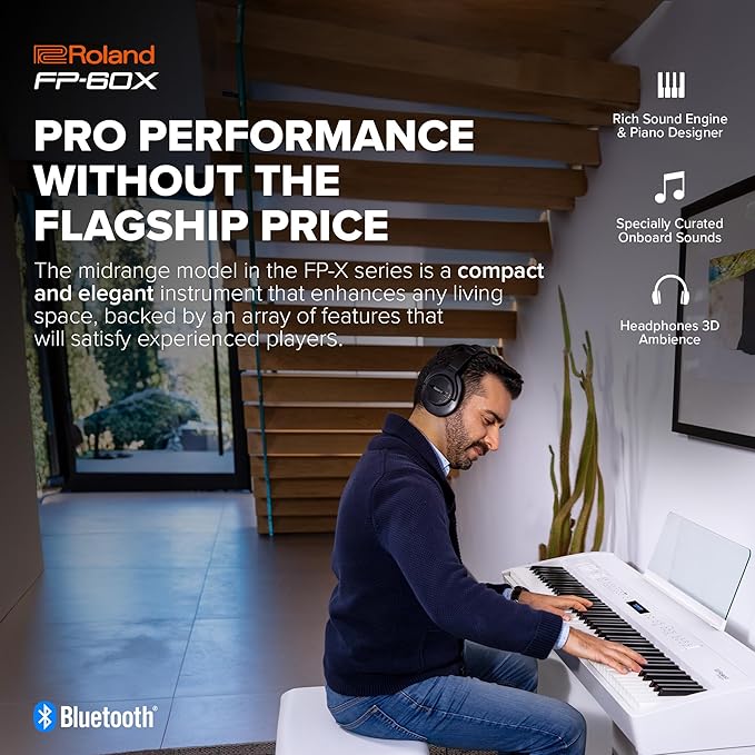 Roland FP60X Digital Portable Piano (White)