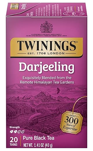 Twinings 100% Pure Black Tea Darjeeling 20 Tea Bags 1.41 oz (40 g)