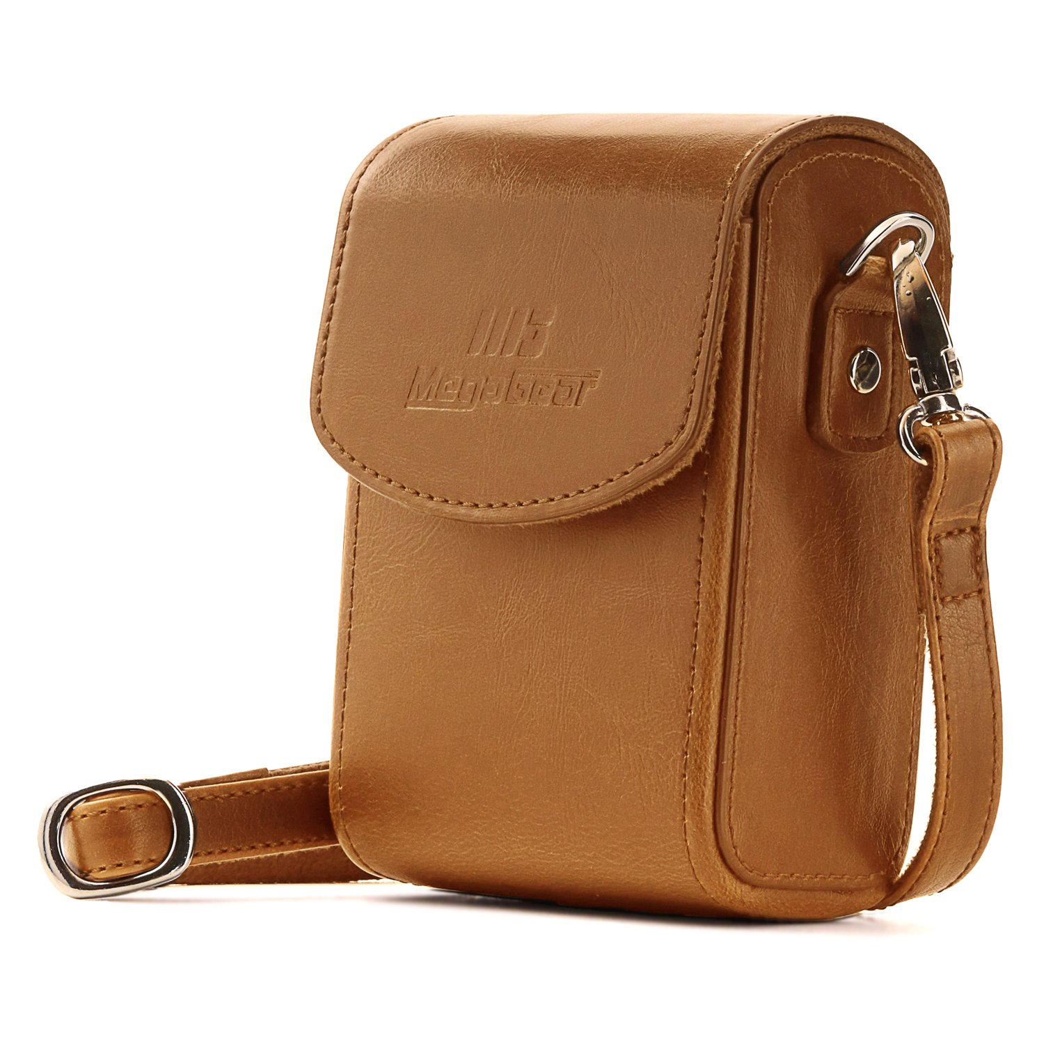 MegaGear PU Leather Camera Case for Canon PowerShot SX740 HS, SX730 HS Light Brown, Synthetic, Magnetic