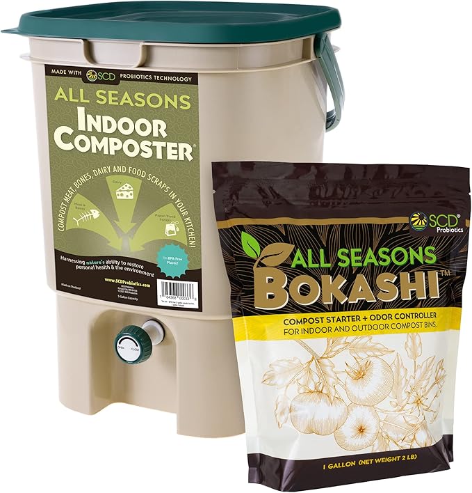 SCD Probiotics All Seasons Indoor Composter, Countertop Kitchen Compos