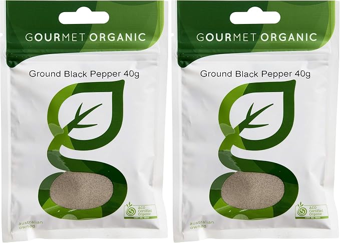 Gourmet Organic Pepper Black Ground 40g