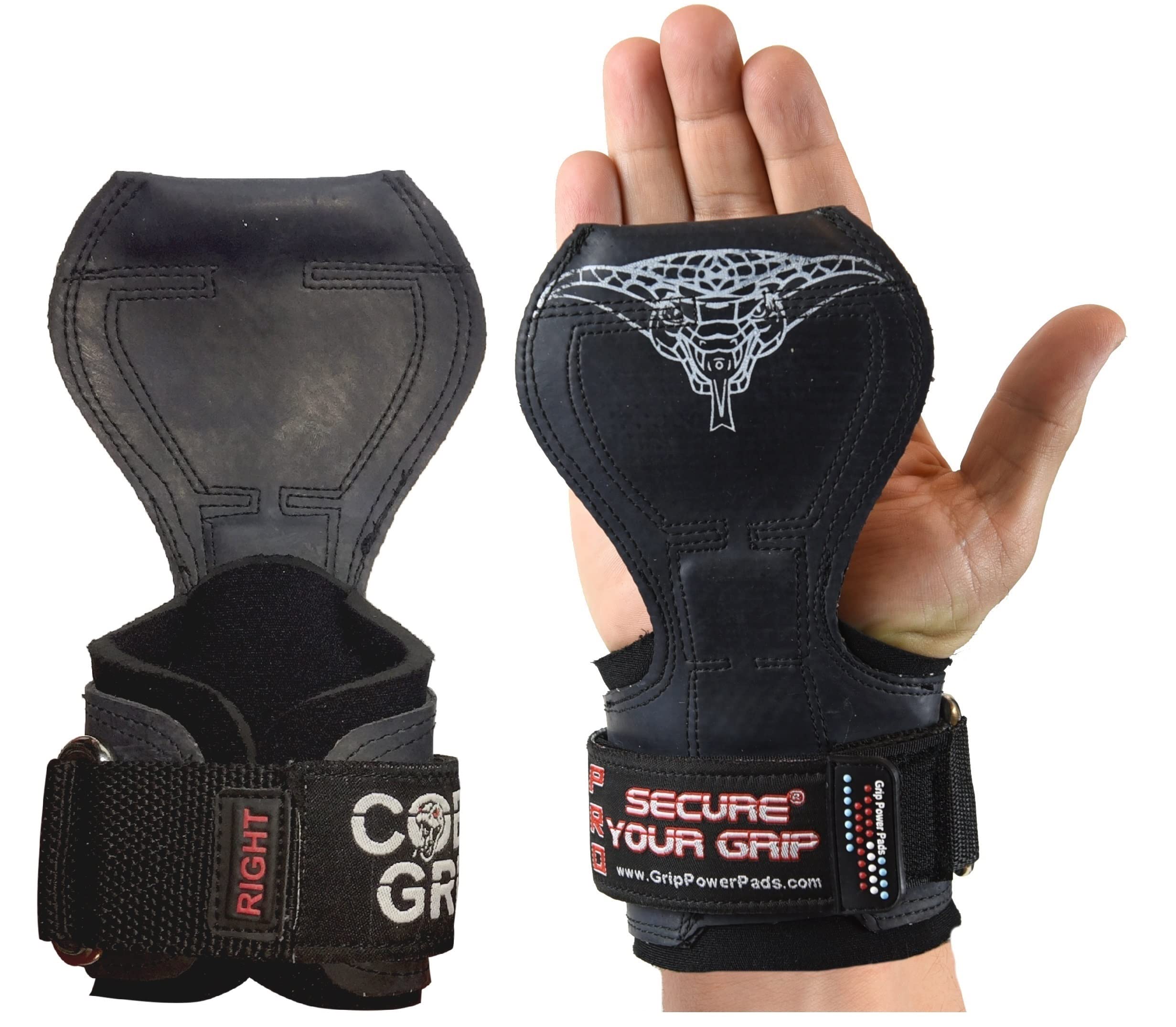 Cobra Grips Pro Weight Lifting Gloves Heavy Duty Straps Alternative Power Lifting Hooks For Deadlifts Adjustable Neoprene Padded Wrist Support