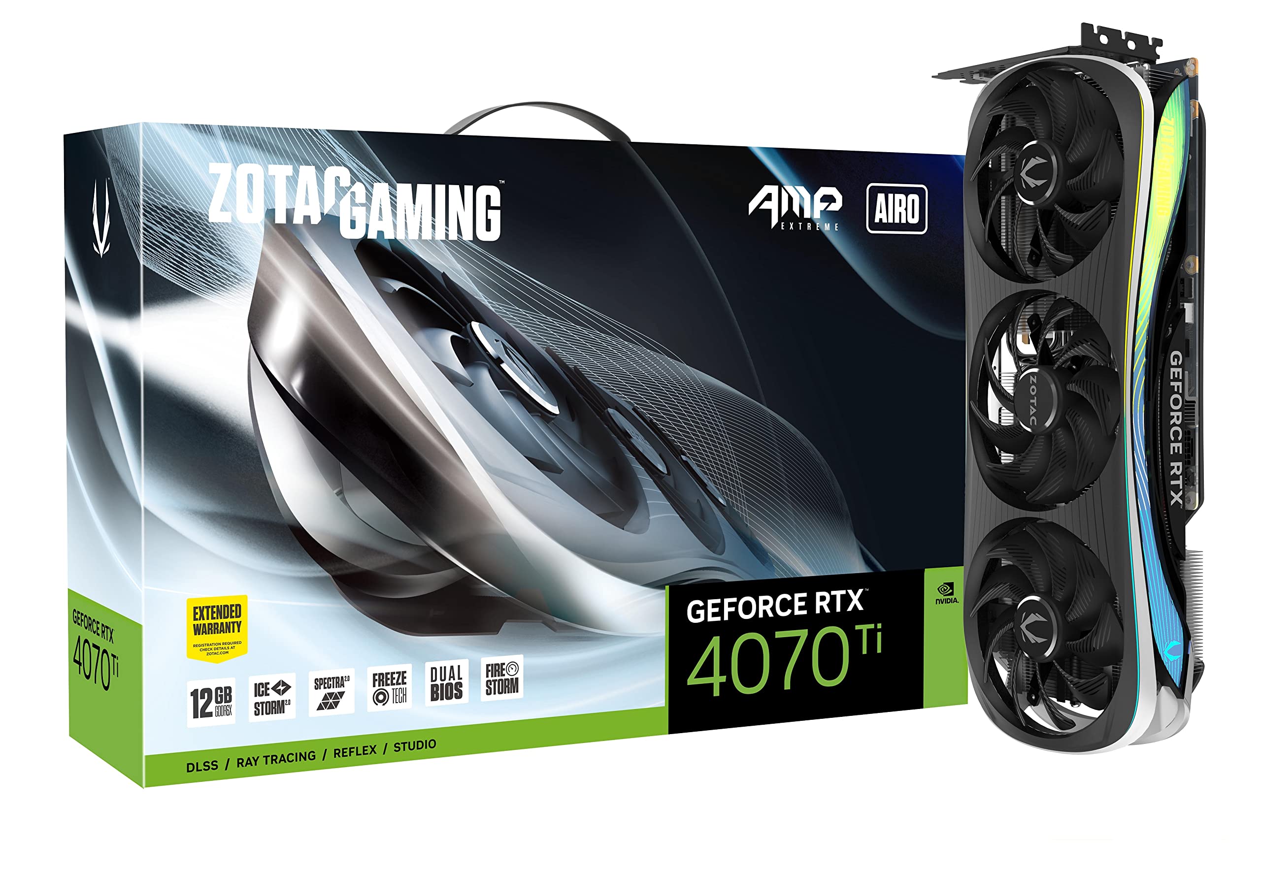 Zotac GeForce RTX 4070 Ti Amp Extreme Airo Dlss 3 12gb GDDR6X Graphics Card