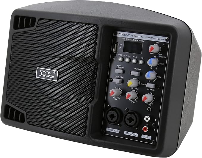 Soundking Logo SoundKing PSM05R Ultra-Compact 150W Pa Monitor Speaker System Bluetooth ...