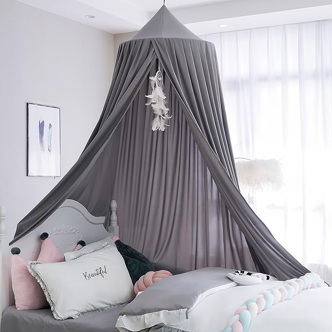 Extra Large Kids Bed Canopy for Girls Boys Bedroom Decor,Crib Canopy Nursery Canopy Hanging Canopy Blocking Light Canopy Reading Nook Canopy (Dark