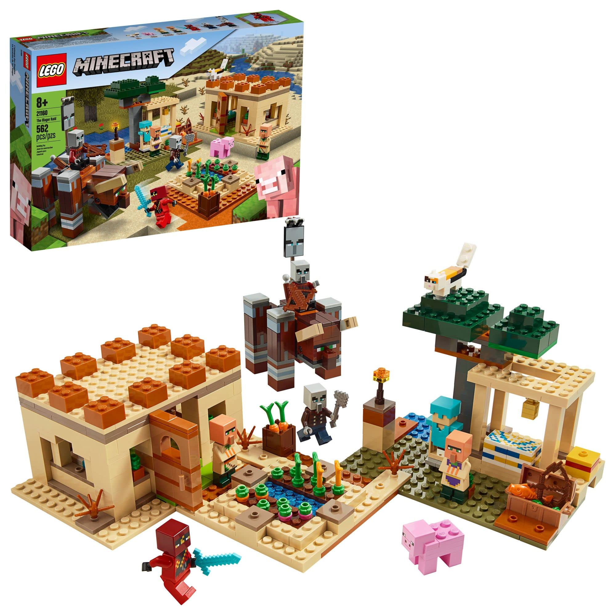 LEGO Minecraft The Illager Raid 21160, 562 Piece Building Kit