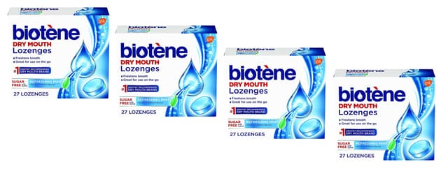 biotne Dry Mouth Lozenges for Dry Mouth and Fresh Breath, Dry Mouth Relief and Breath Freshener, Refreshing Mint - 27 Count (Pack of 3)
