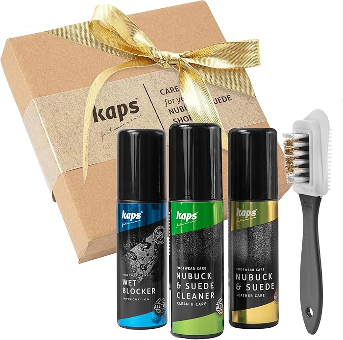 Kaps Complete Shoe Clean and Care Kit, Shoe Care Set For Nubuck and Suede Boots and Shoes, Footwear Cleaning Kit, Clear, One Size
