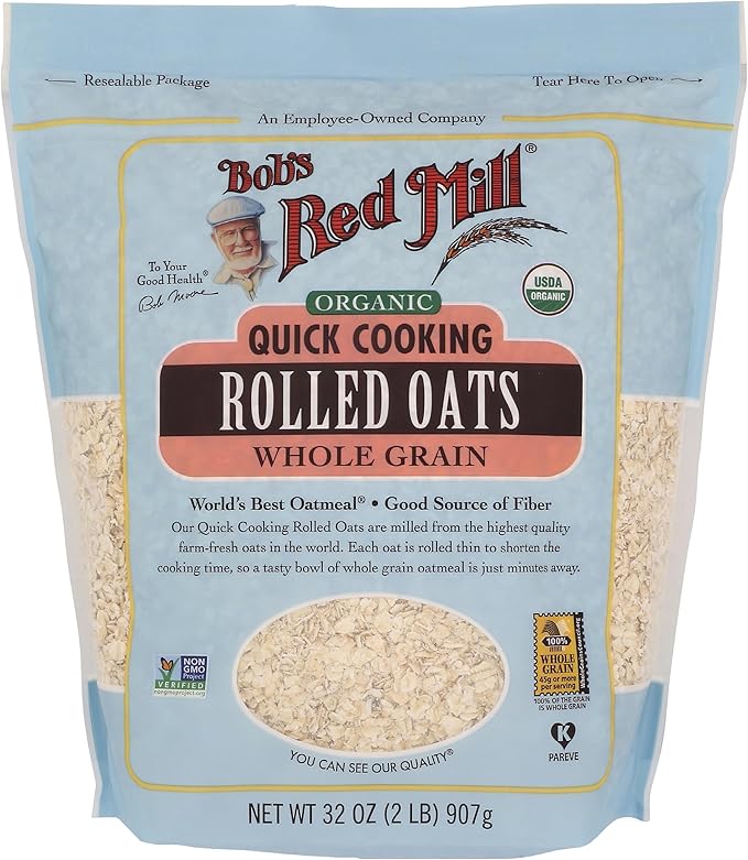 Bob's Red Mill Organic Quick Cooking Rolled Oats Whole Grain 32 oz (907 g)