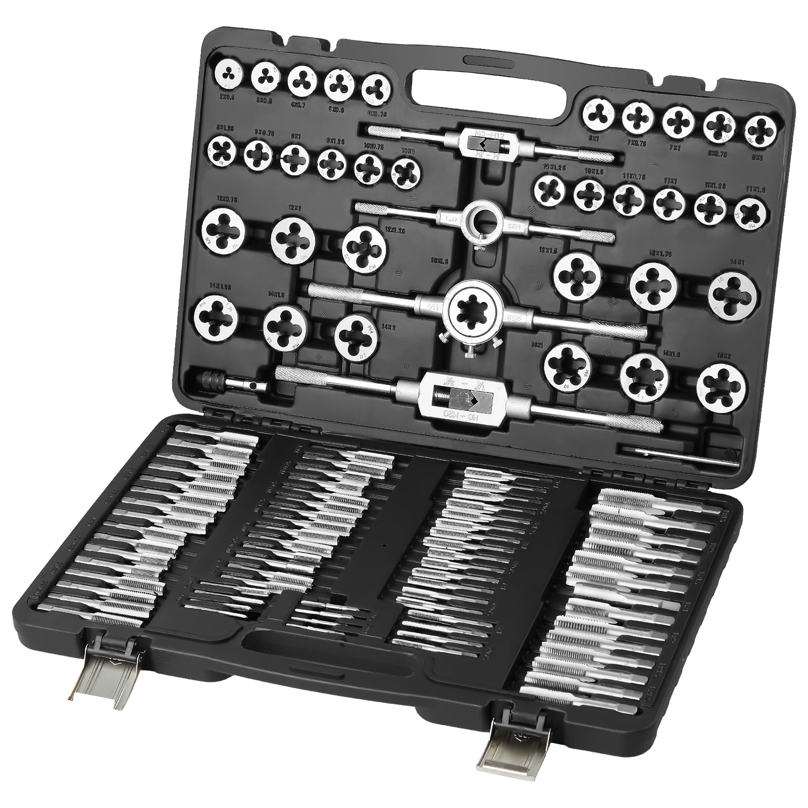 VEVOR Tap and Die Set 110pcs Metric Size M2 To M18 Bearing Steel Threading Tool