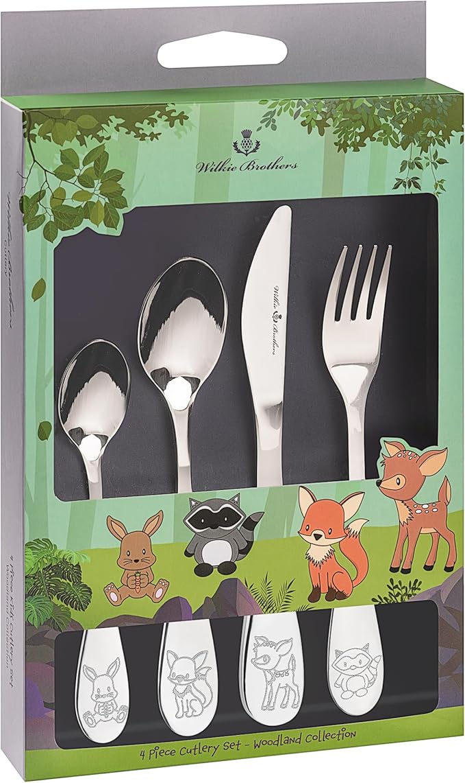 Wilkie Brothers 4 Piece Children's Cutlery Set - Woodland