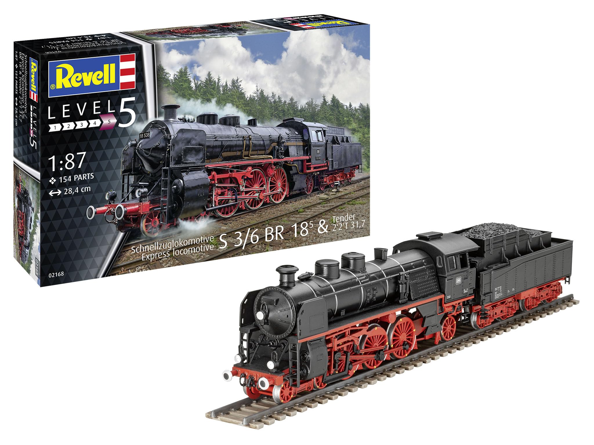Revell 1/87 S3/6 BR18 Express Locomotive with Tender Plastic Model Kit