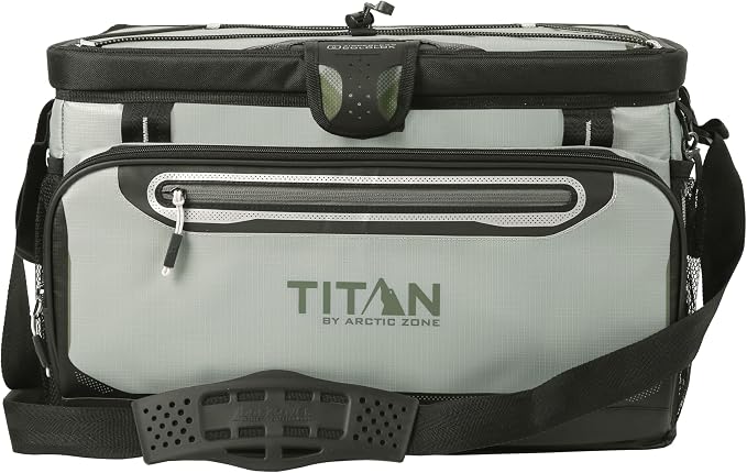 Titan by Arctic Zone 48 Can Zipperless Soft Cooler with HardBody Liner, Seagrass