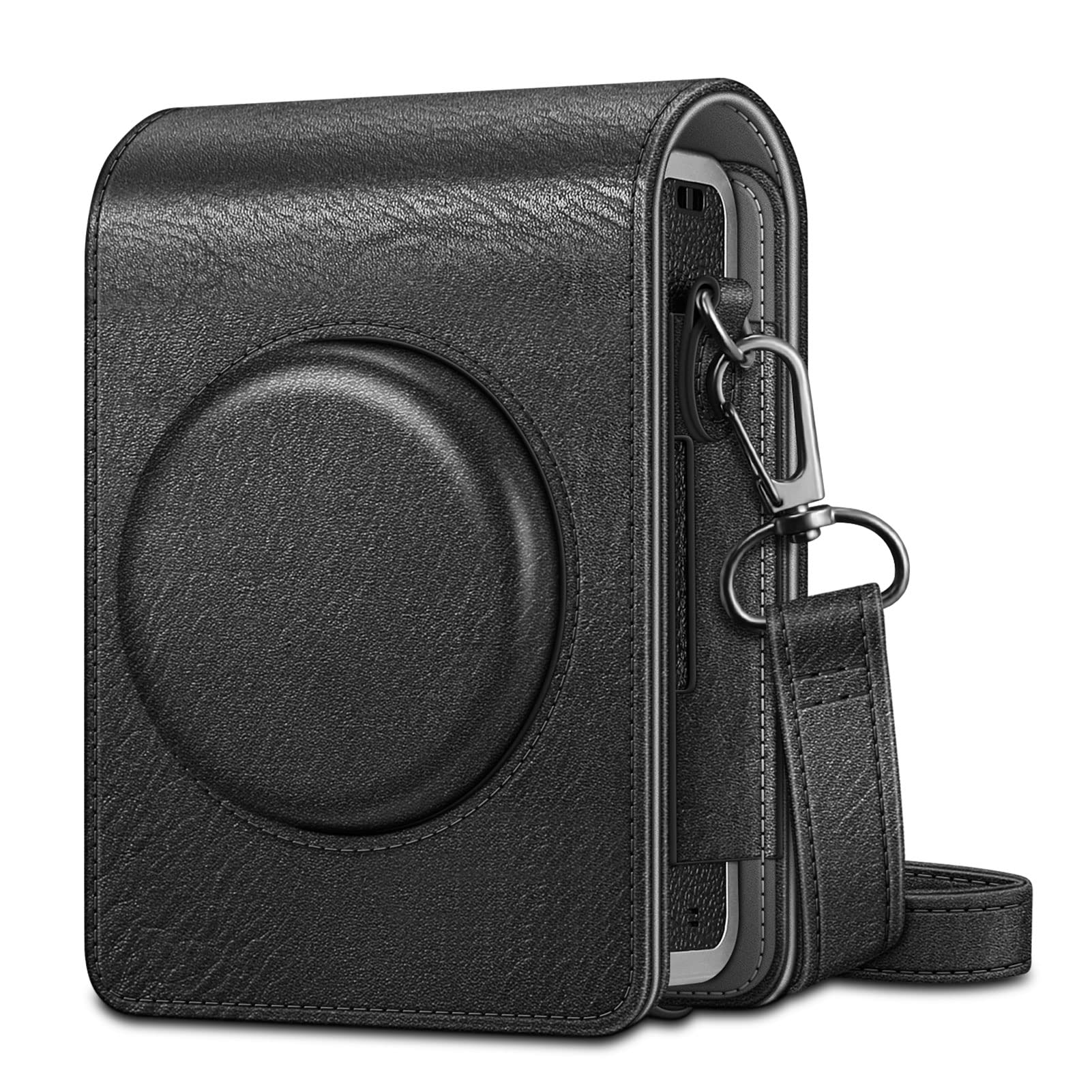 Fintie Protective Case For Fujifilm Instax Mini Evo Camera - Premium Vegan Leather Bag Cover With Removable Adjustable Strap, Vintage Brown