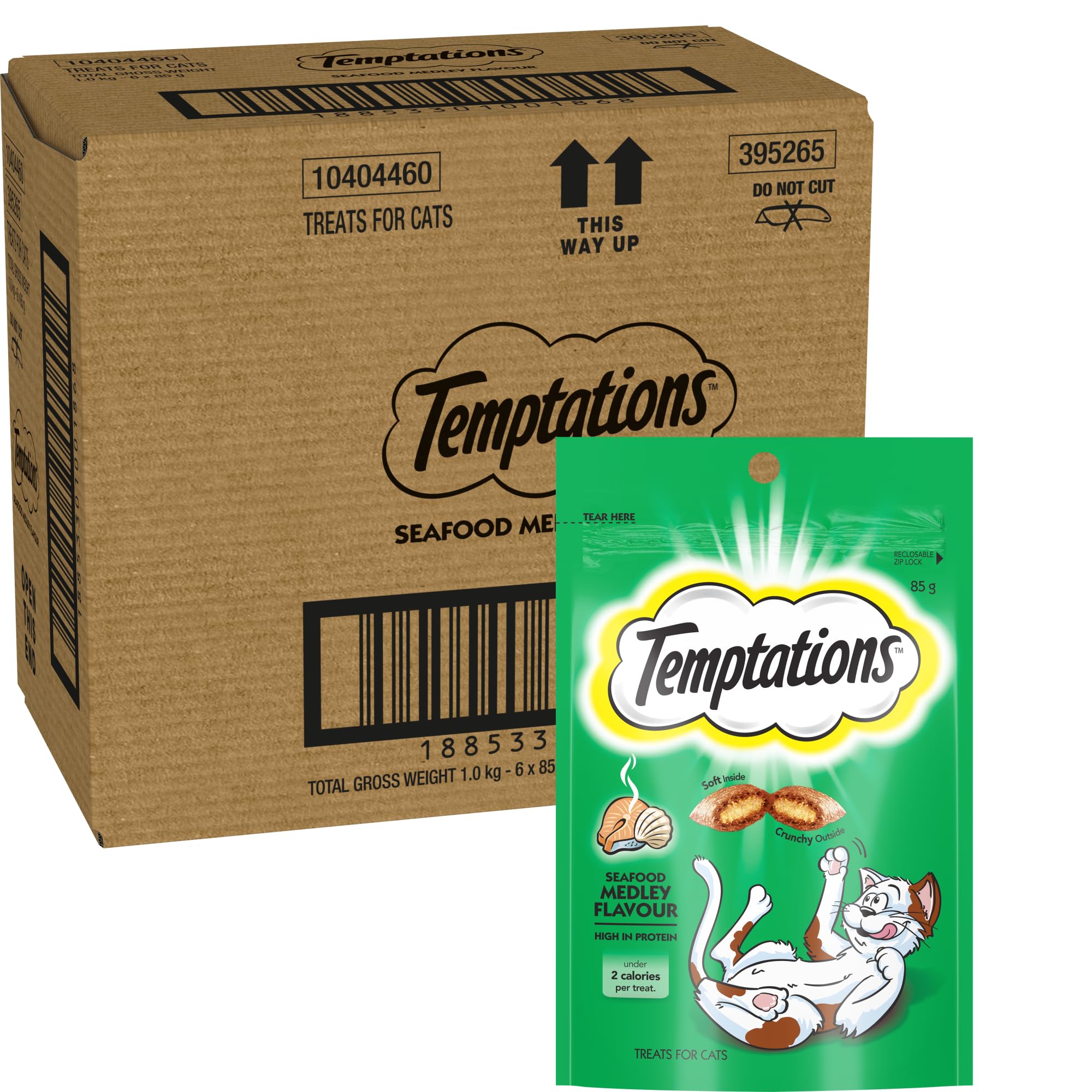 Temptations High Protein Cat Treats Seafood Medley 6 x 85g