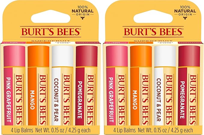 Burt's Bees 100% Natural Moisturizing Lip Balm, Multipack, 4 Count