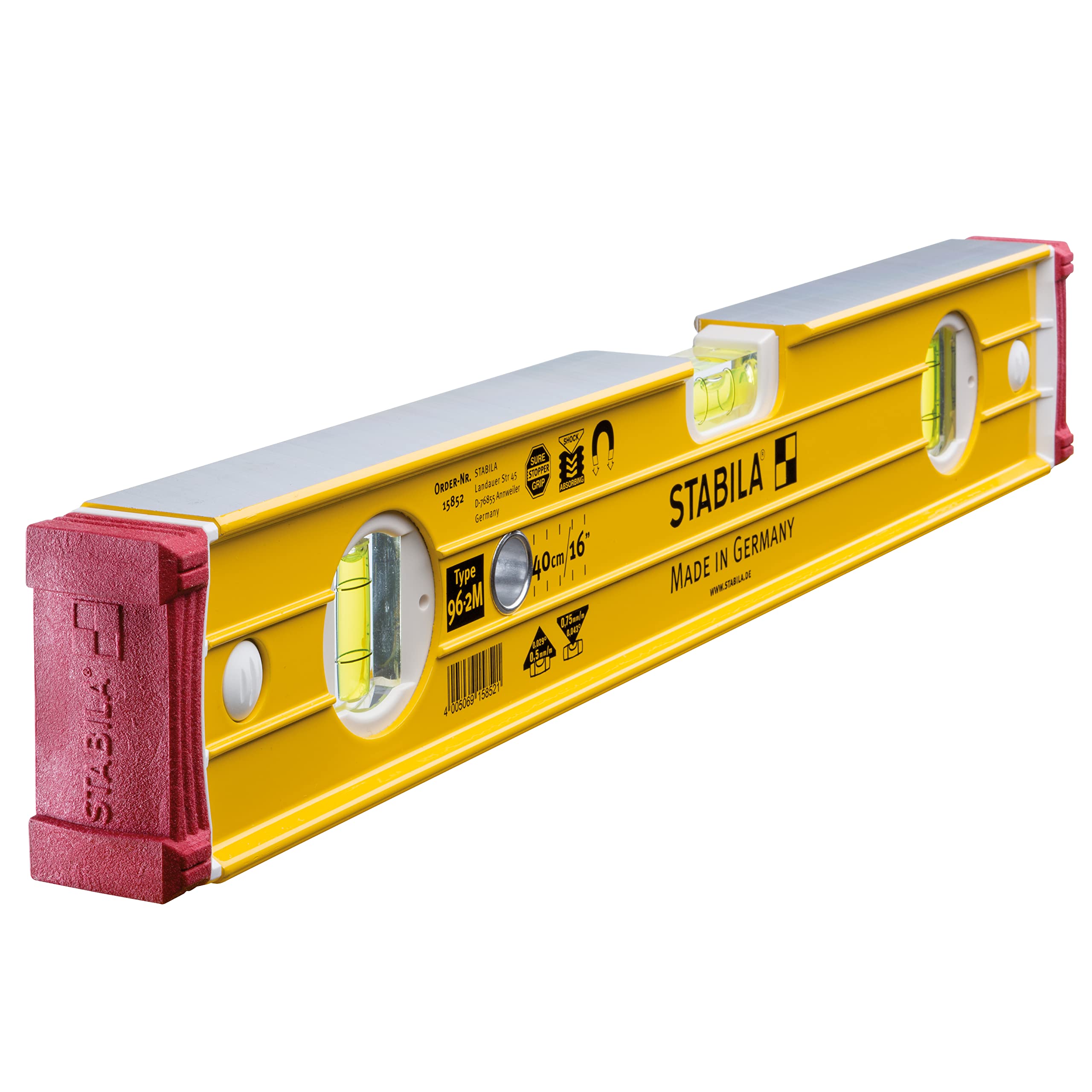 Stabila 96-M-2 Magnetic Spirit Level 3 Vial 40cm