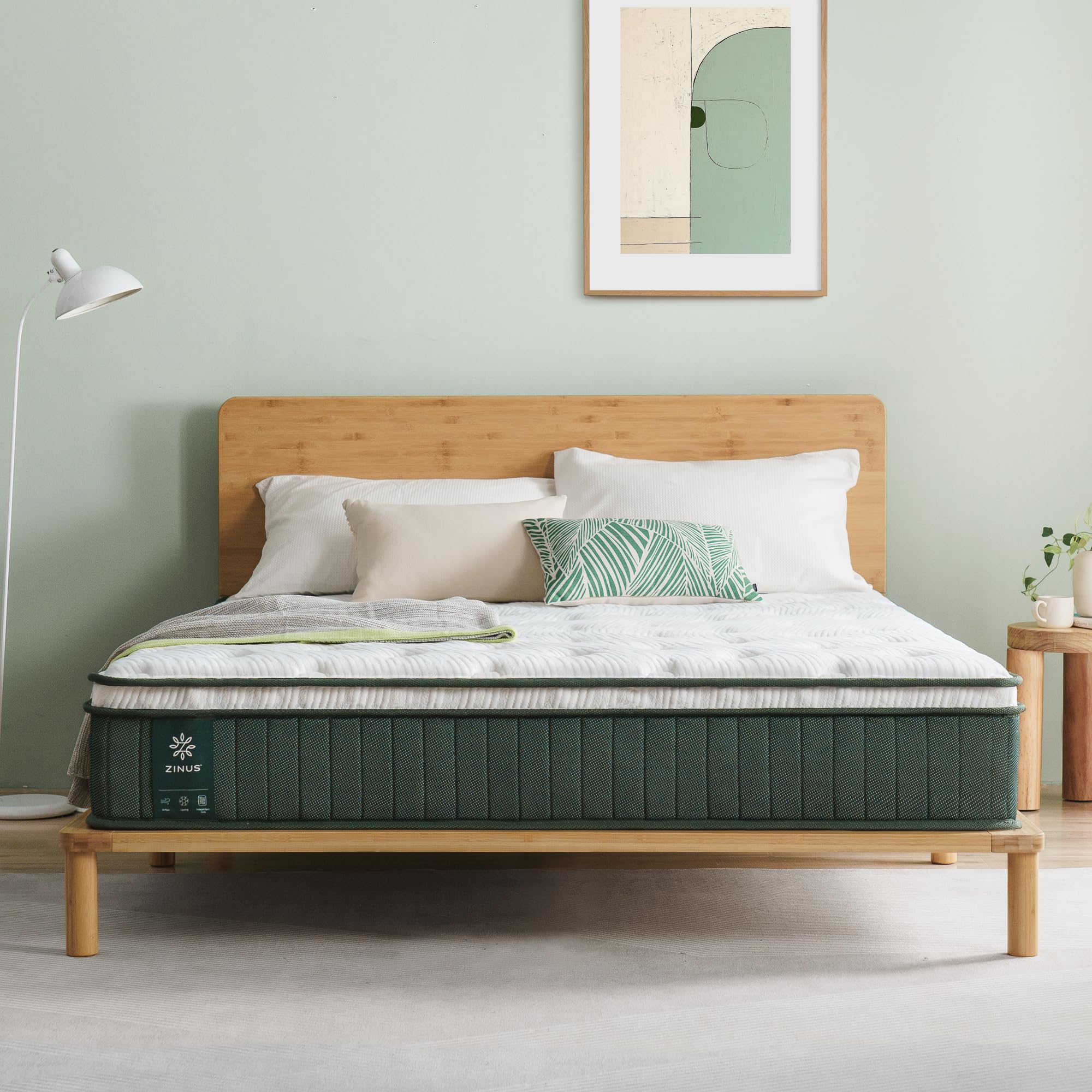Zinus Green Premium Pocket Spring Euro Top Mattress - King