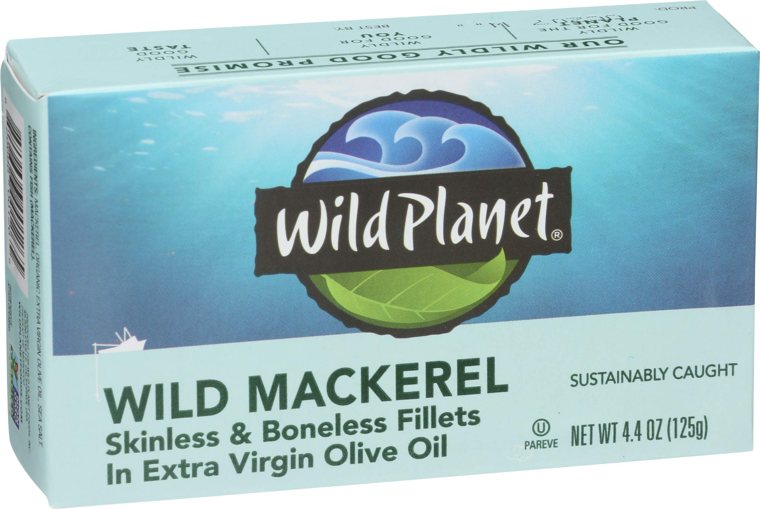 Wild Planet Mackerel Wild Fillet Extra Virgin Olive Oil, 4.40 oz