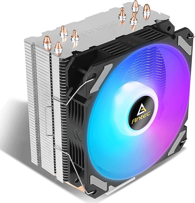 Antec A400i RGB Air CPU Cooler, 72 CFM, 4 Direct Heat-Pipes, 120mm PWM