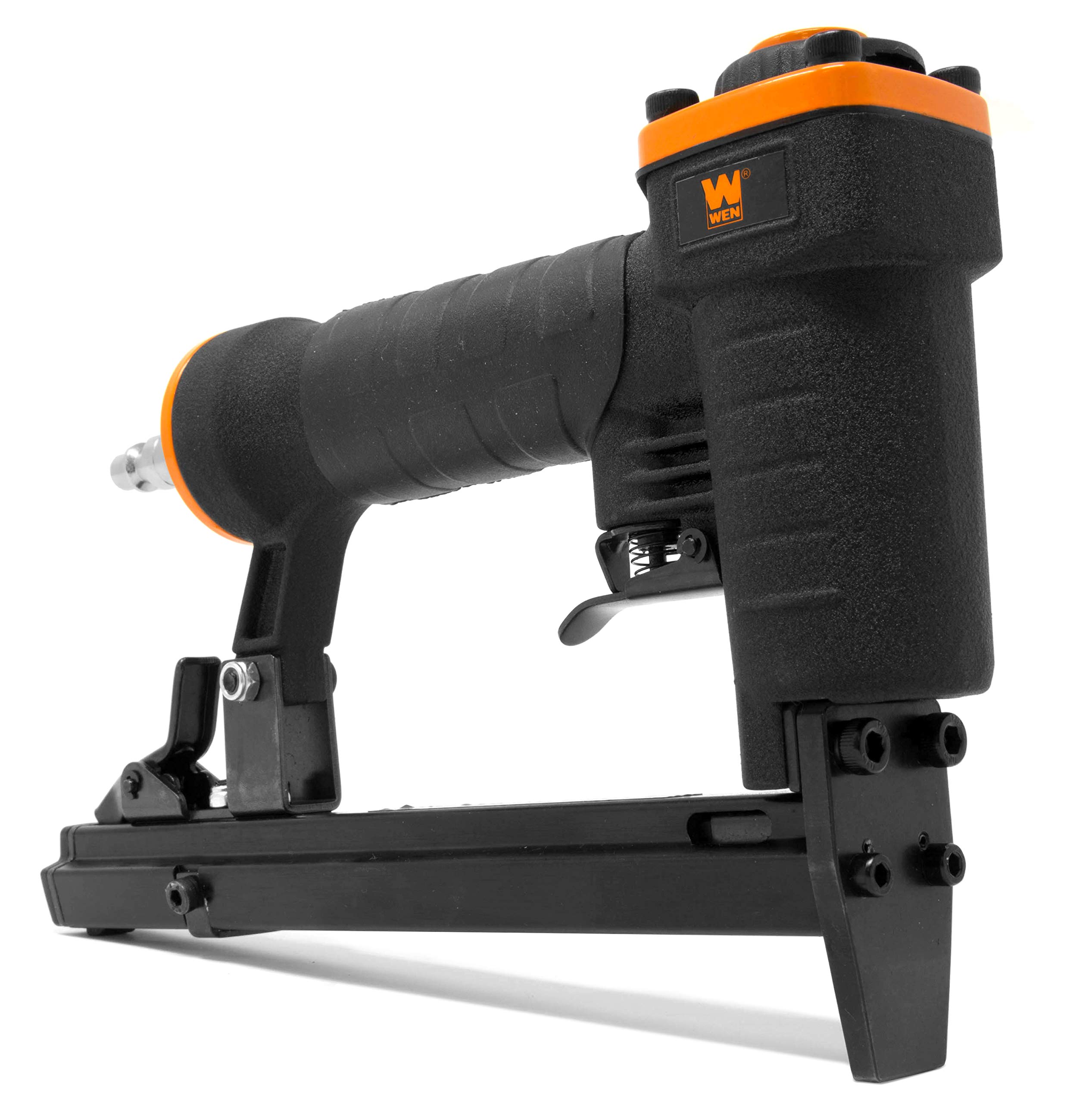Wen 61706 20-Gauge 3/8-Inch Crown Air-powered Pneumatic T50 Stapler for Upholstery and Woodworking