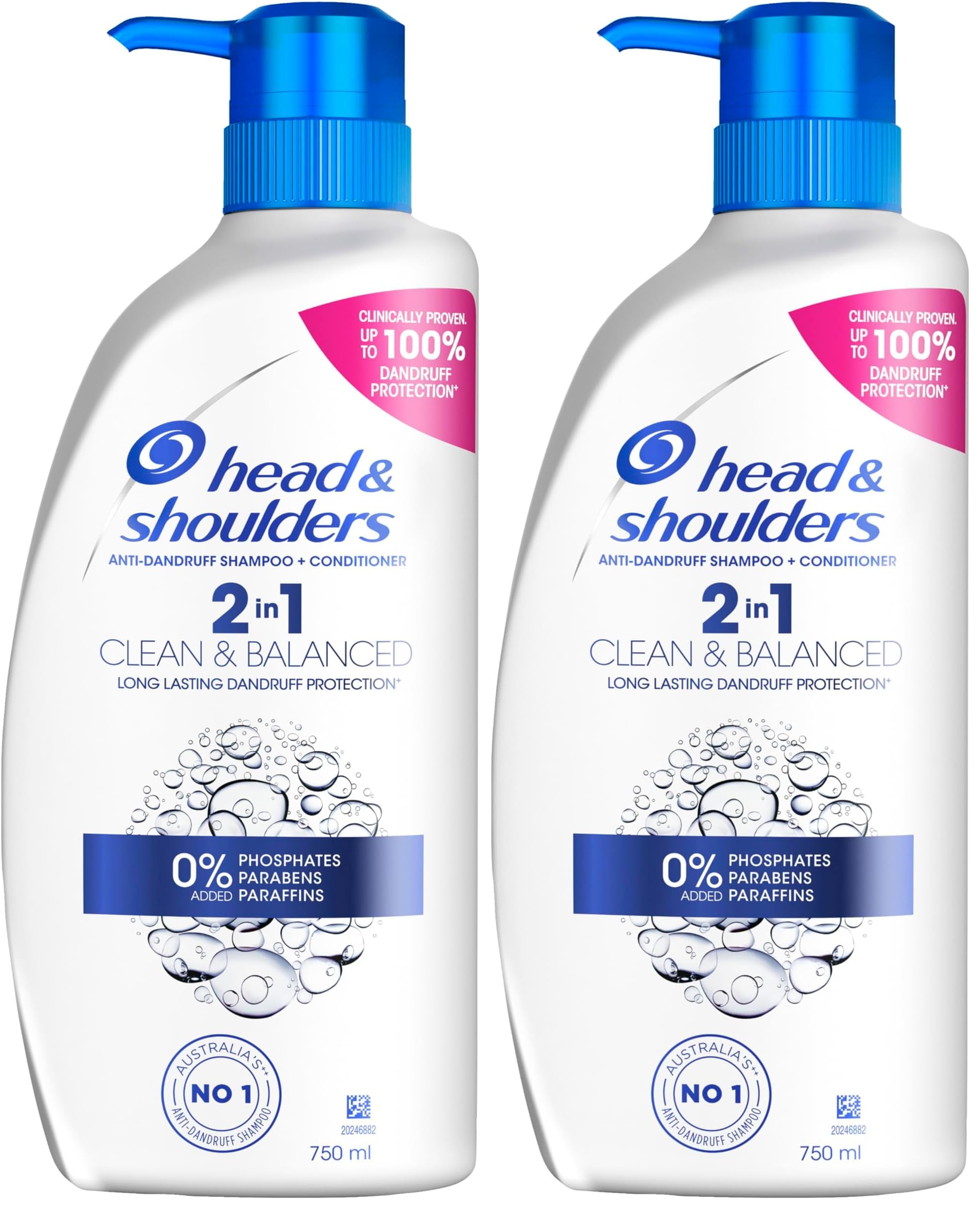 Head and Shoulders Clean and Balanced 2in1 Shampoo + Conditioner, 750 ml