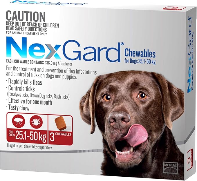 Nexgard Red for Dogs 25.1-50kg 3 Pack