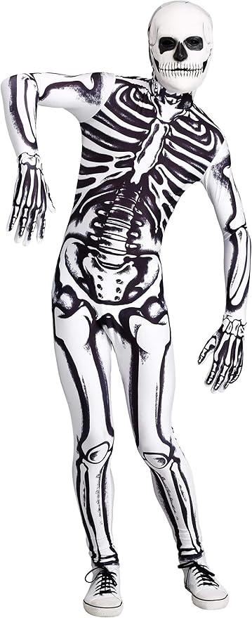 White Skeleton Costume For Men | Adult | Mens | Black/White | M | Fun Costumes
