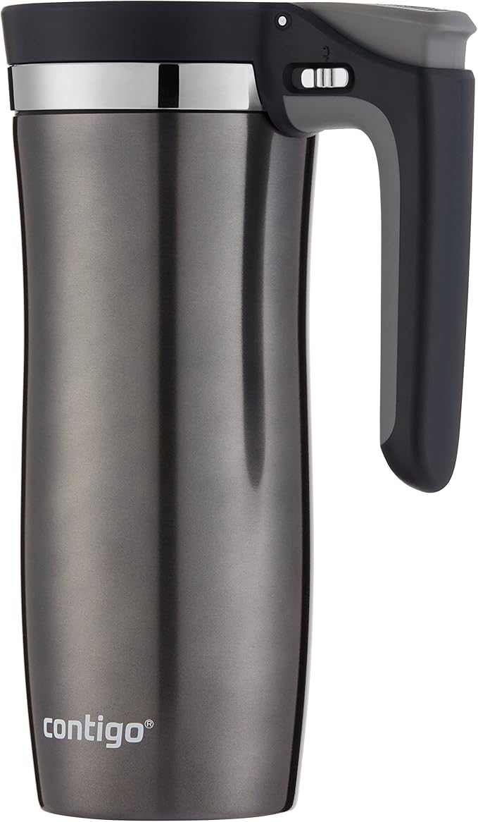 Contigo Autoseal Handled Vacuum-Insulated Stainless Steel Travel Mug With Easy-clean Lid, 470ml, Gunmetal