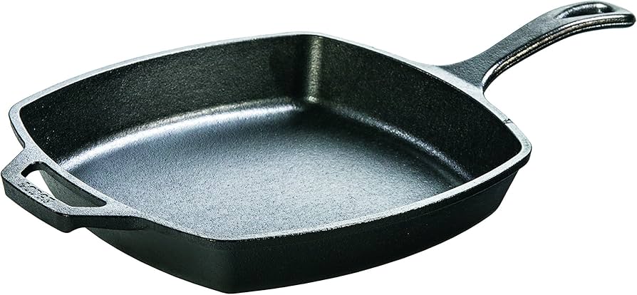 Lodge Cast Iron Square Skillet, 10.5 Inch