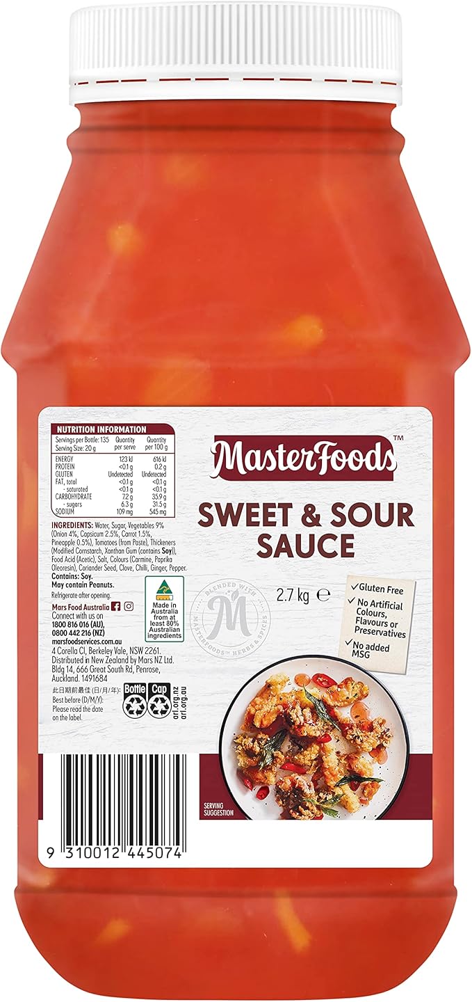 Masterfoods Sauce Sweet & Sour 2.7kg
