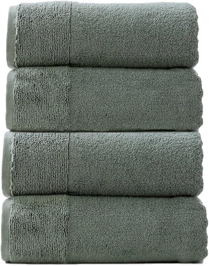Renee Taylor Aireys 650 GSM Zero Twist 4 Piece Bath Towel Agave