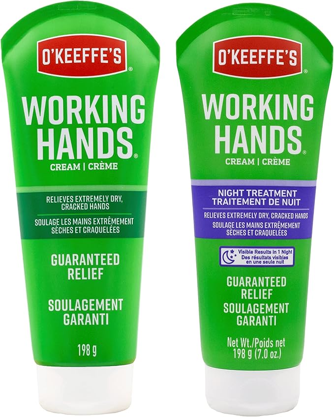 O'Keeffe's Working Hands Hand Cream, 207ml Tube and Night Treatment Hand Cream, 207ml Tube | General